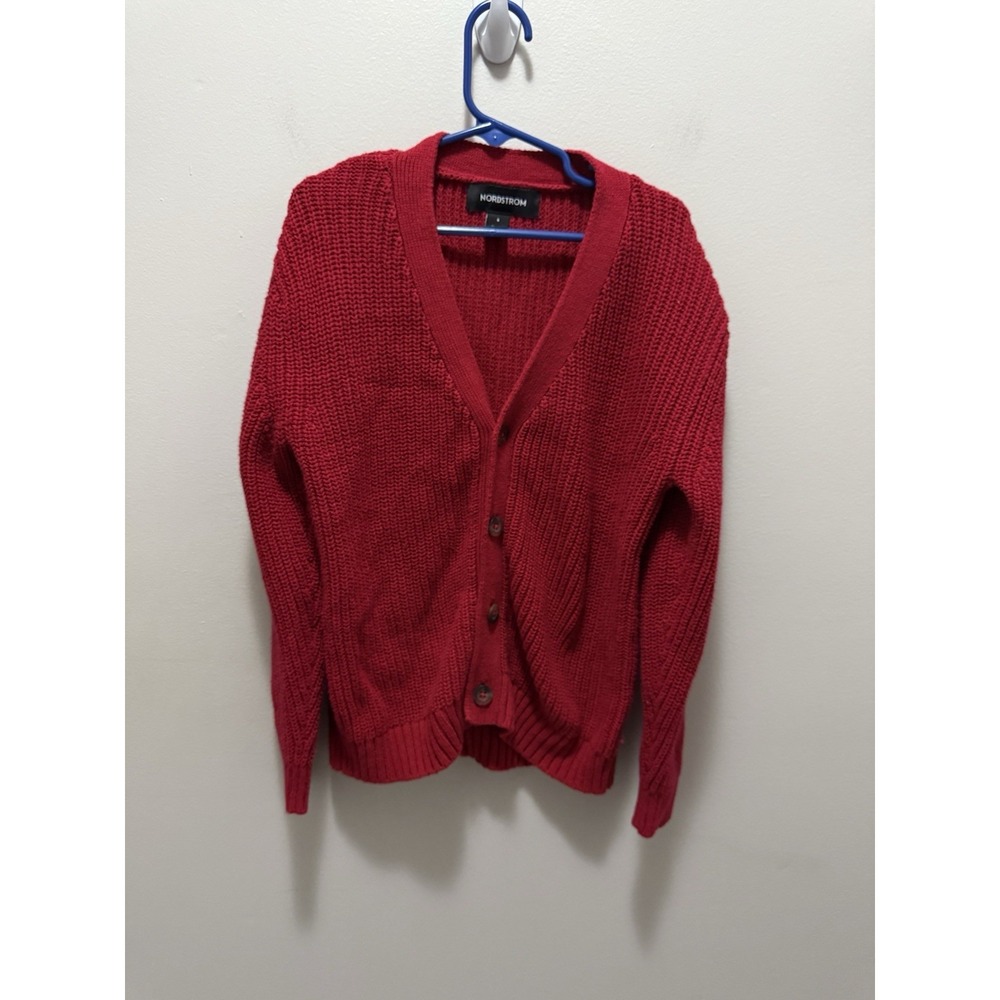 Nordstrom Girls' Red Button-Front Knit‎ Cardigan Sweater – Size 6